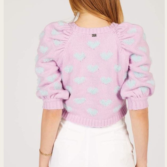 NWT For Love & Lemons Scarlet Puff Sleeve Sweater - Picture 7 of 14